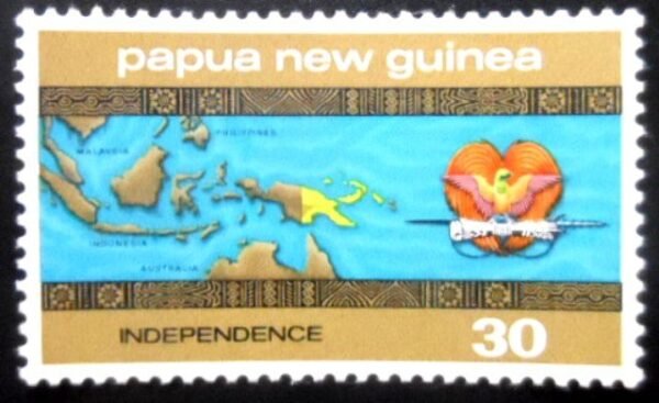 1975 - Regional map and National emblem