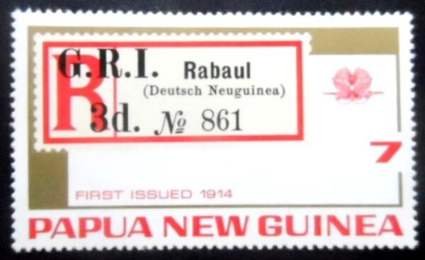 1973 - Surcharged registration label of New Guinea
