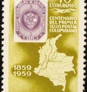 1959 - Stamp Map of Colombia